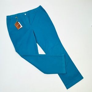 Get LORO PIANA Womans pants NEW Italy jean style teal trousers 50